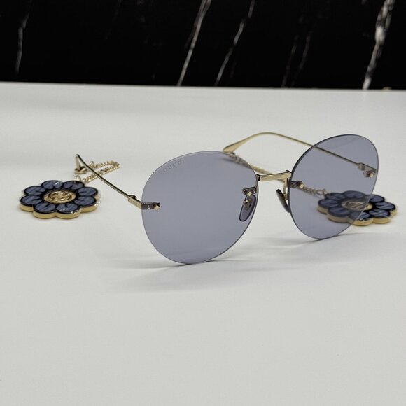 NEW GUCCI GG1149S 006 WITH EARRINGS GOLD WOMEN GUCCI SUNGLASSES main image 10